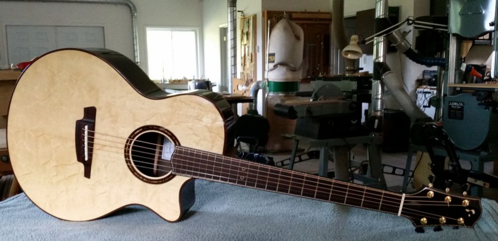 Pinnacle 15 Acoustic guitar. Bearclaw Englemann Spruce with Malaysian Blackwood.